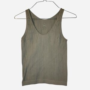 Aura Women's Green and Khaki Tank Top